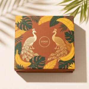 tropical peacock luxury packaging design