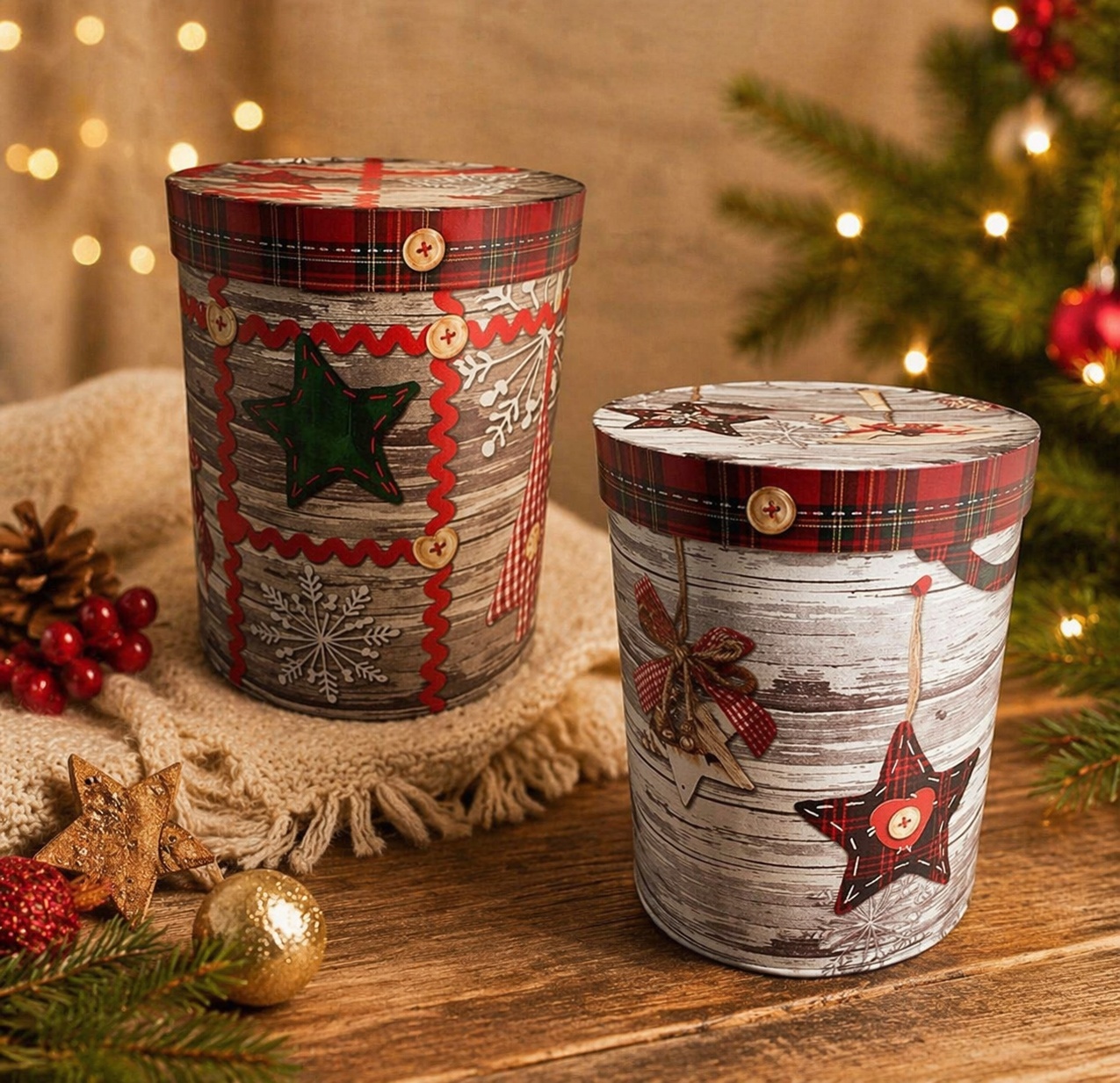 round-rustic-wood-print-christmas-nesting-boxes-with-lids